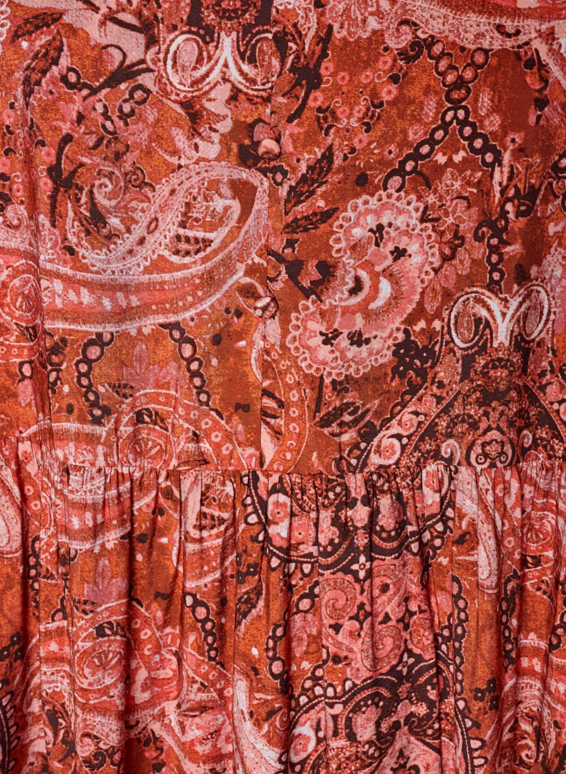 ZizziWiskozowa sukienka midi we wz&oacute;r paisley, Pomarańczowy, Packshot image number 2