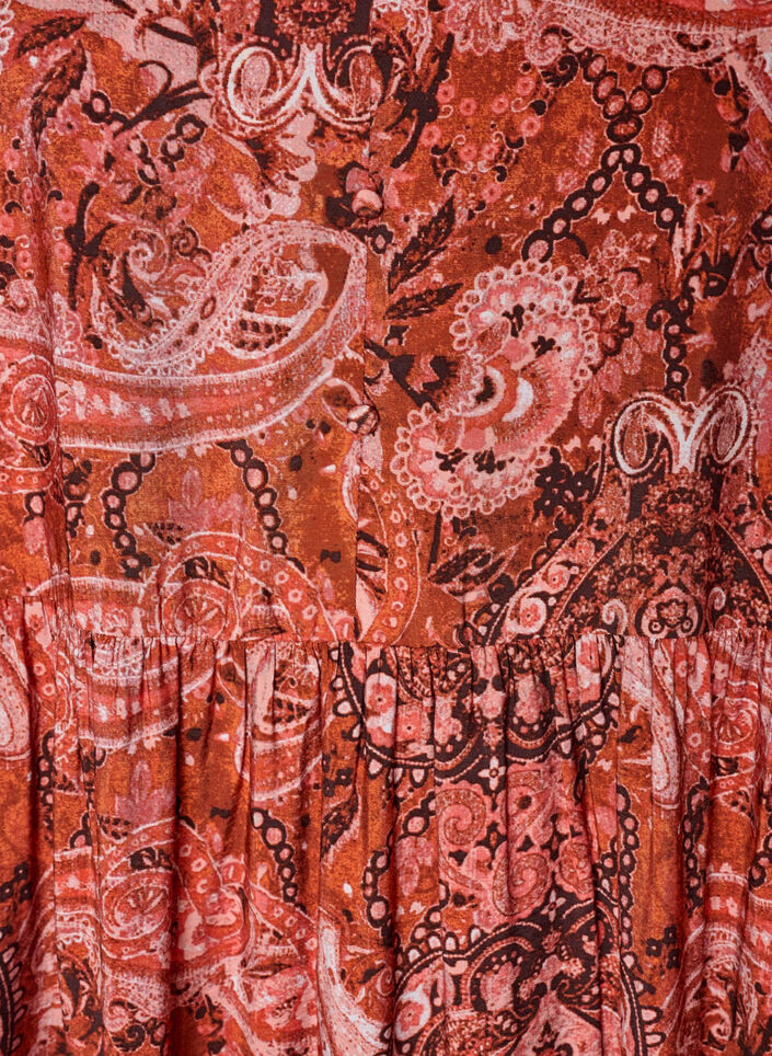 Wiskozowa sukienka midi we wz&oacute;r paisley, Pomarańczowy, Packshot image number 2