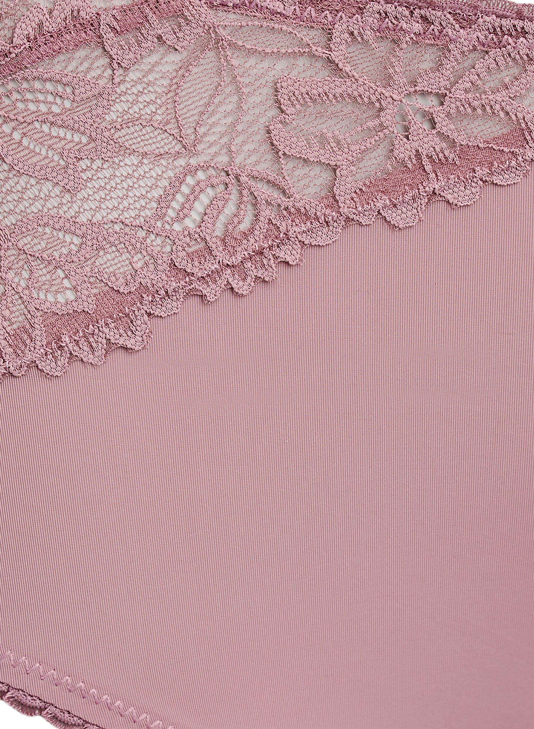 Zizzi Majtki z mikrofibry z koronkowymi detalami, R&oacute;żowy, Packshot image number 2