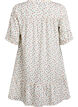 Krótka wiskozowa sukienka o trapezowym kroju wykonczona koronka, Biały, Packshot image number 1