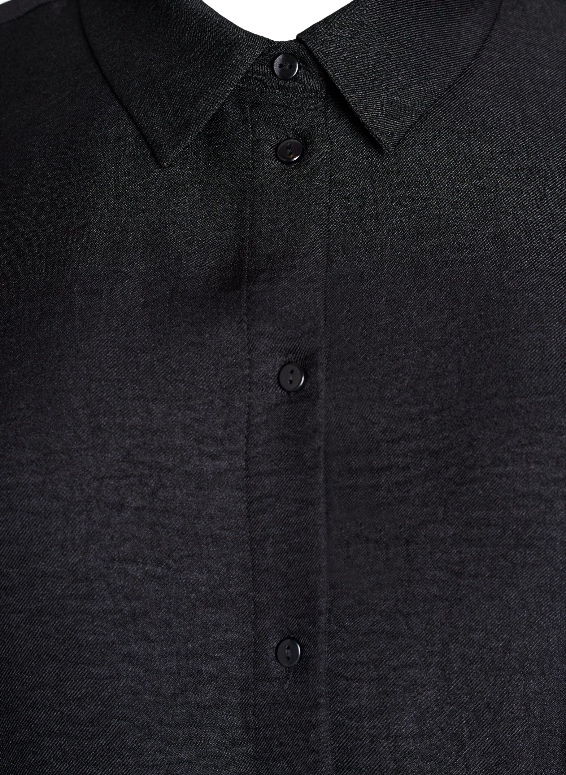 Zizzi Sukienka koszulowa do kolan z wiazanym paskiem, Czarne, Packshot image number 2