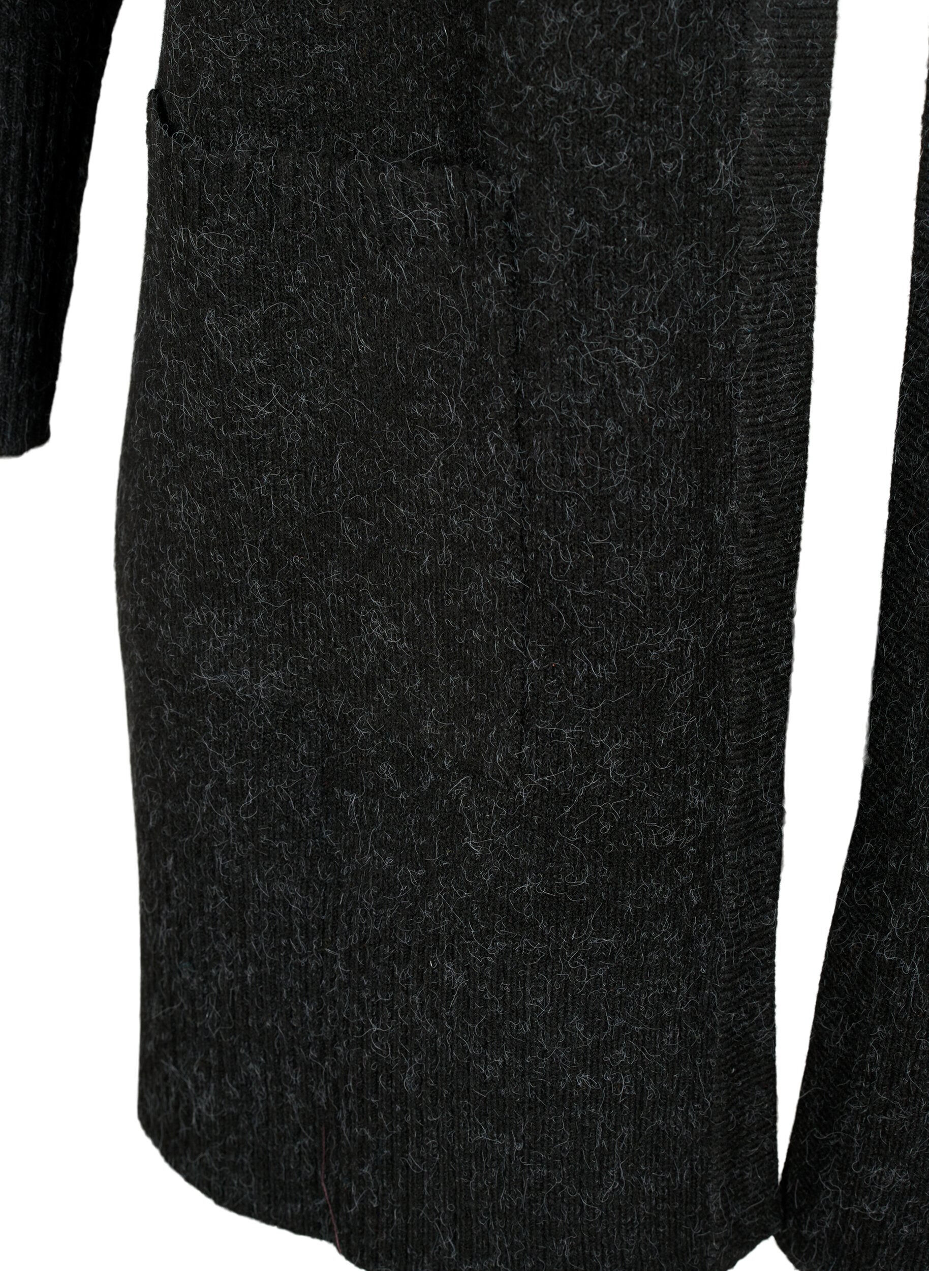 ZizziDzianinowy kardigan w prazki z kieszeniami, Ciemnoszary, Packshot image number 3