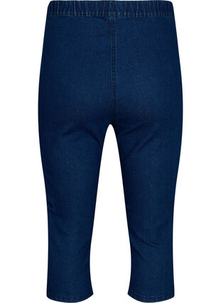 FLASH – jeansowe spodnie capri z wysokim stanem o waskim kroju, Blue denim, Packshot image number 1