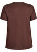 T-shirt z guzikami, Brązowy, Packshot image number 1