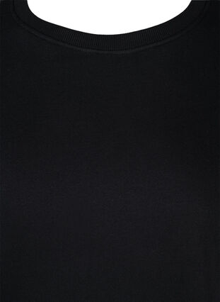 Bawelniana bluza z koronkowymi detalami, Black, Packshot image number 2