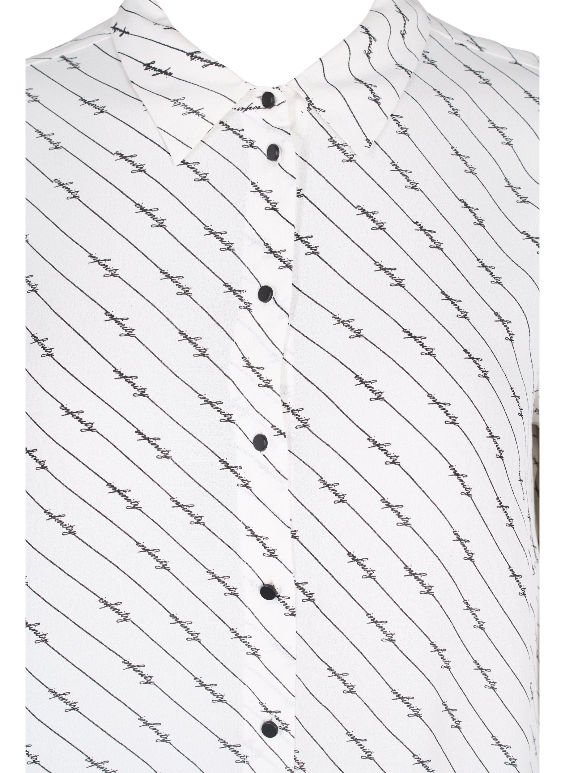 Zizzi Striped shirt dress in viscose, White AOP, Packshot image number 2