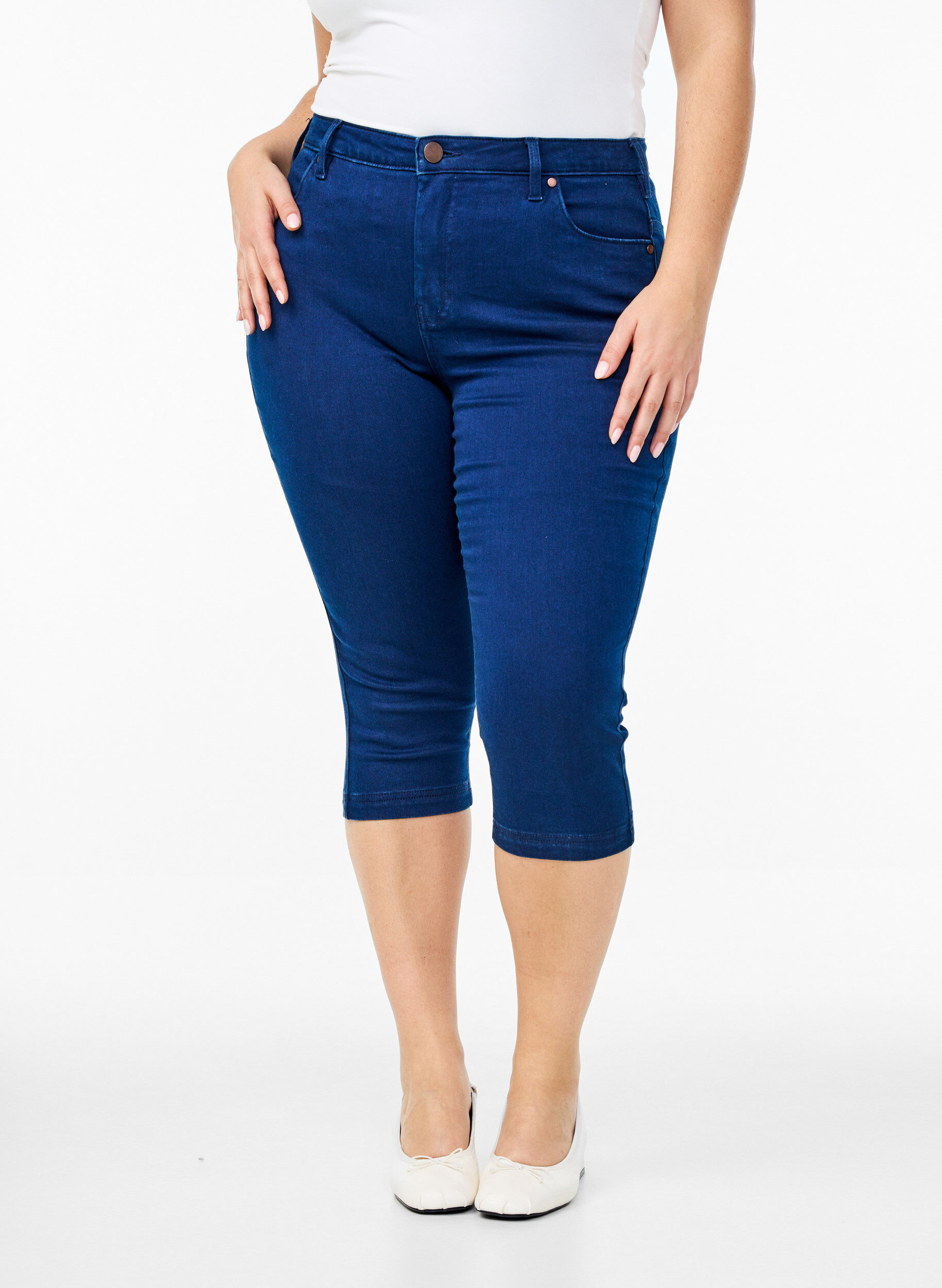 ZizziJeansy Capri Amy z wysokim stanem o bardzo waskim kroju, Niebieskie, Packshot image number 2
