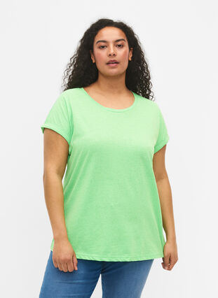 Bawelniana koszulka w neonowym kolorze, Neon Green, Model image number 0