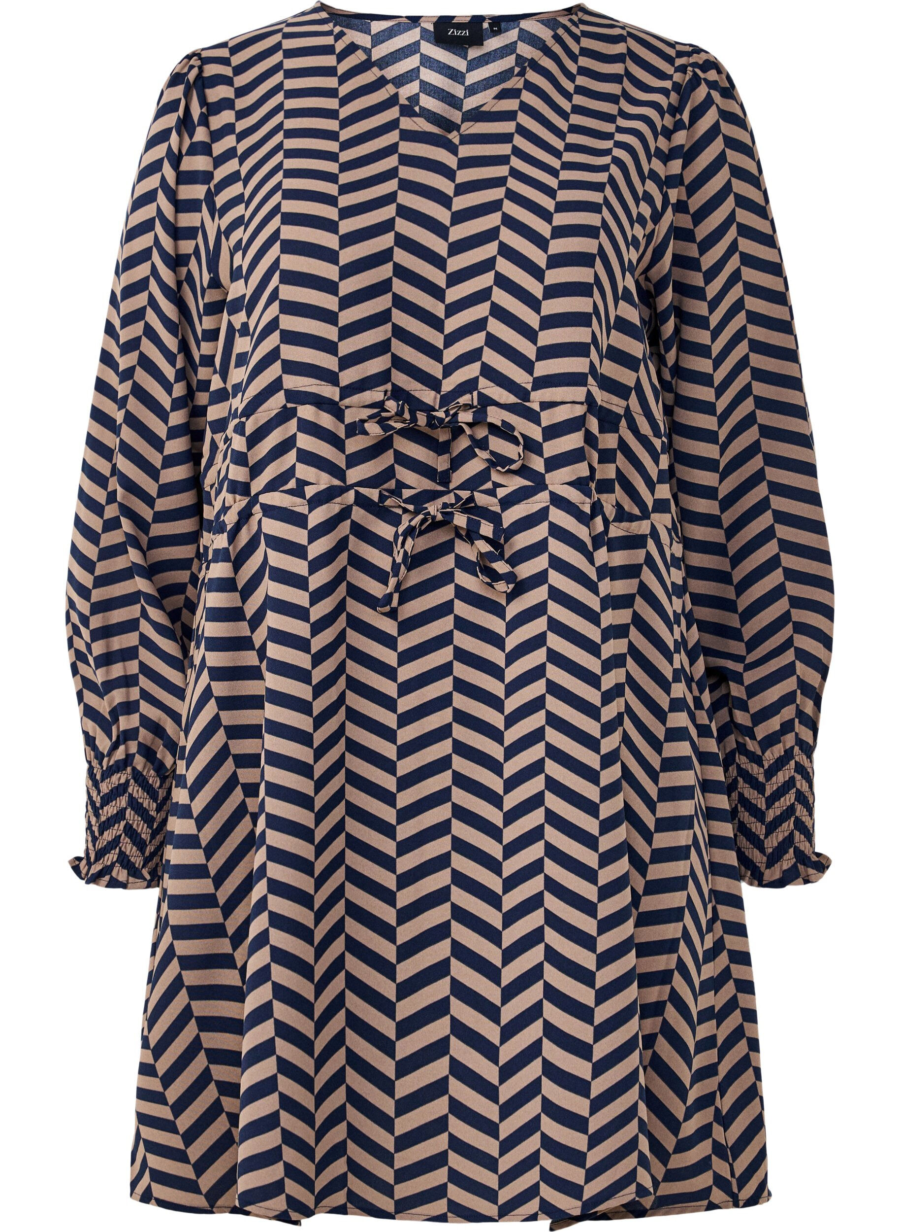 Zizzi Sukienka z wiazanymi paskami w talii, Niebieskie, Packshot image number 0