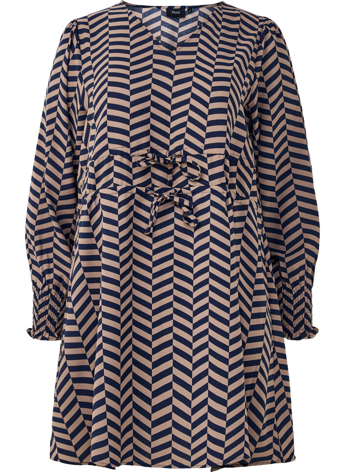 Sukienka z wiazanymi paskami w talii, Niebieskie, Packshot image number 0