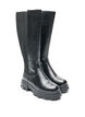Dlugie buty z zeberkowymi wstawkami, Czarne, Packshot image number 1