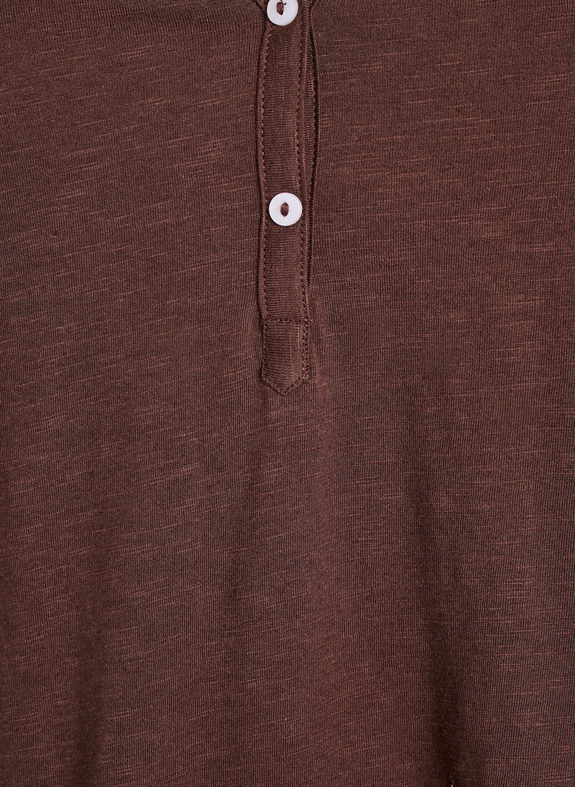 ZizziT-shirt z guzikami, Brązowy, Packshot image number 2