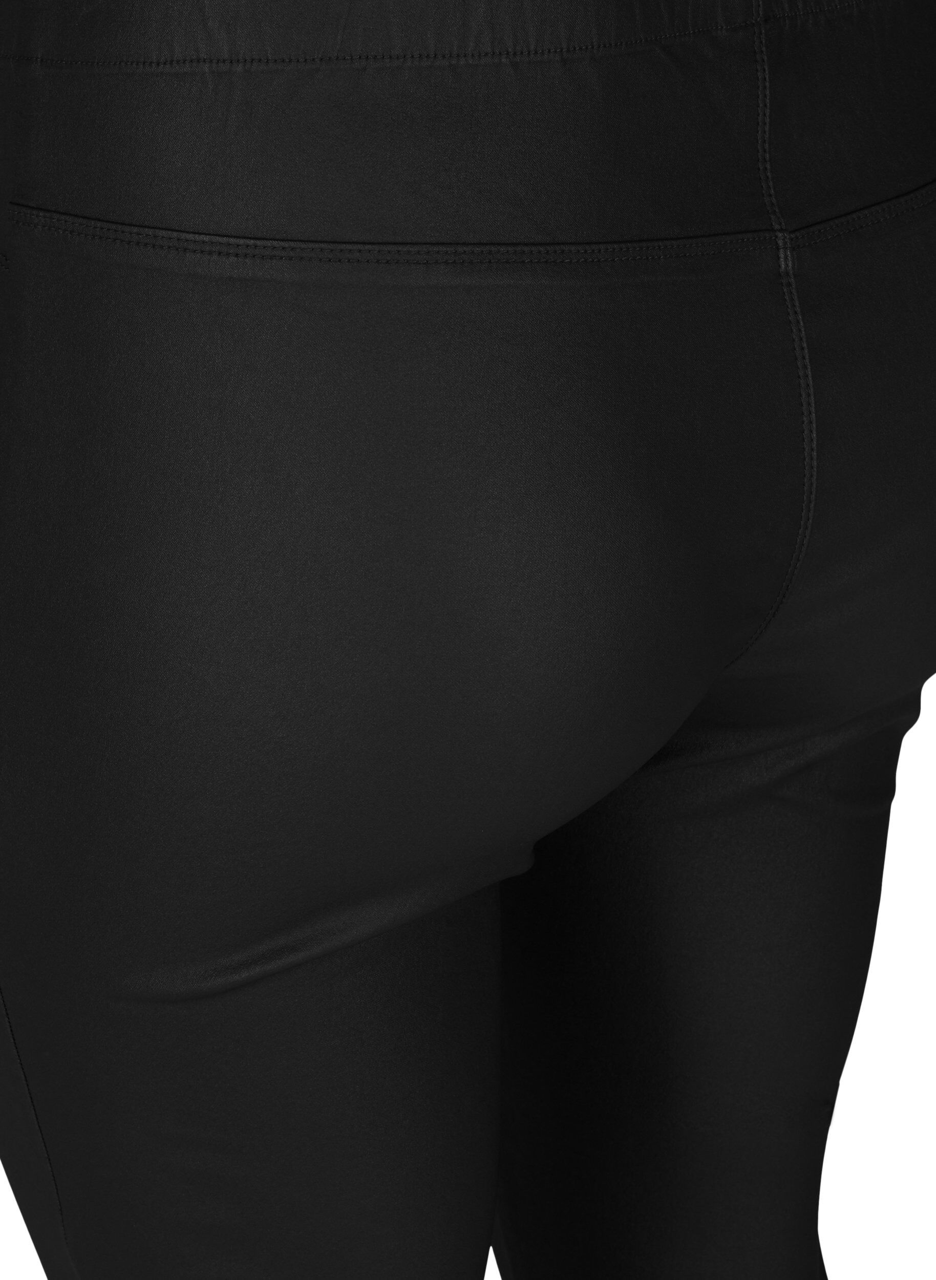Zizzi Powlekane legginsy z mieszanki wiskozowej, Black, Packshot image number 3