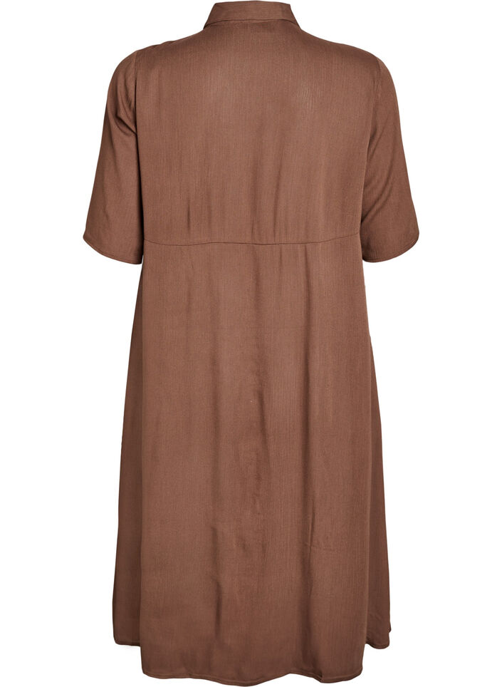 Midi koszulowa sukienka z kr&oacute;tkimi rekawami, Zielony, Packshot image number 1