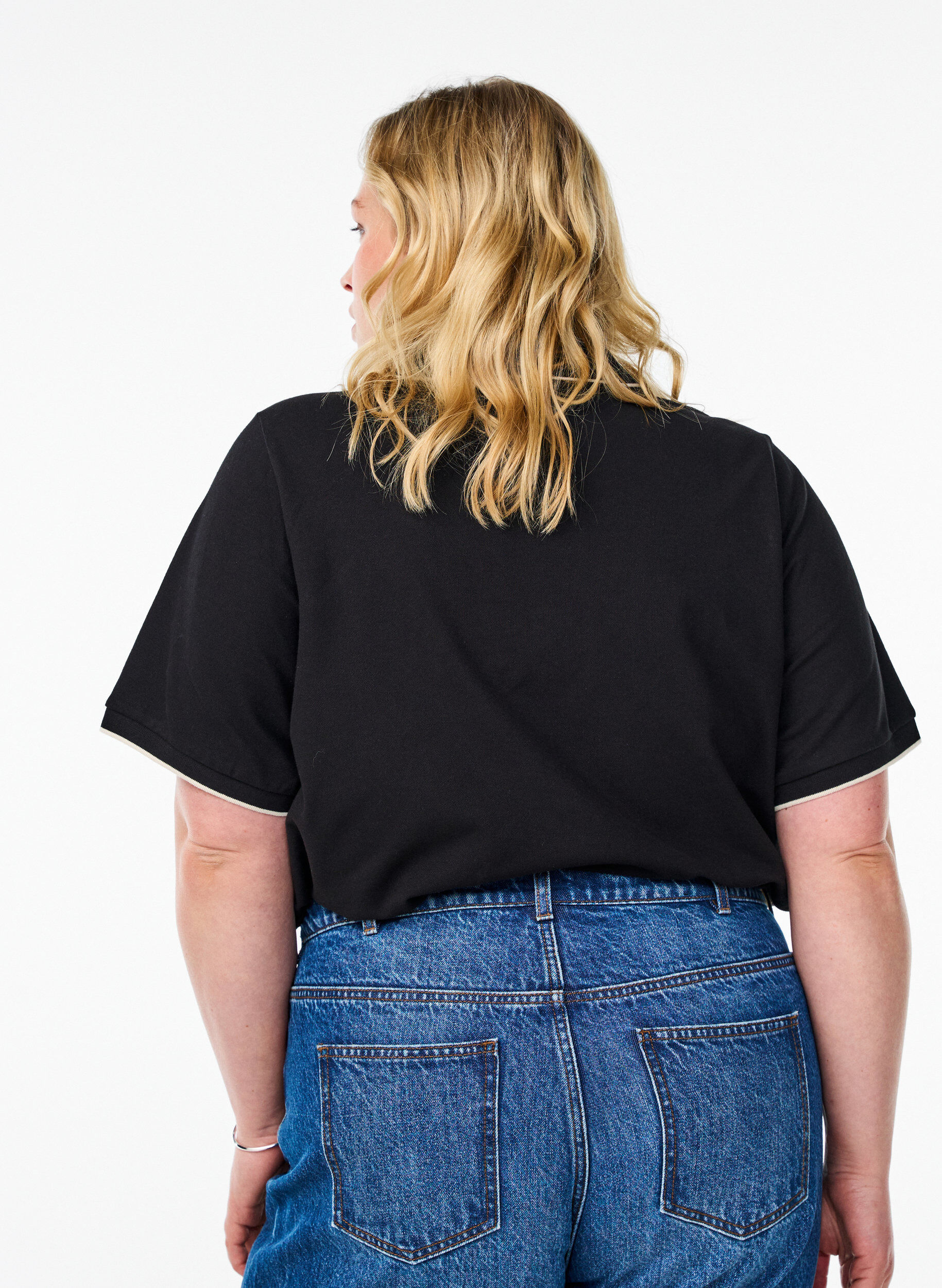 Zizzi Koszulka polo z kr&oacute;tkim rekawem, Czarne, Model image number 2