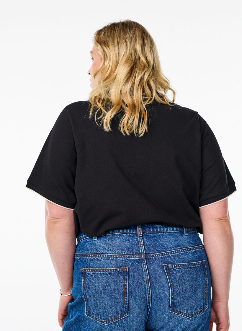 Koszulka polo z krótkim rekawem, Czarne, Model image number 2