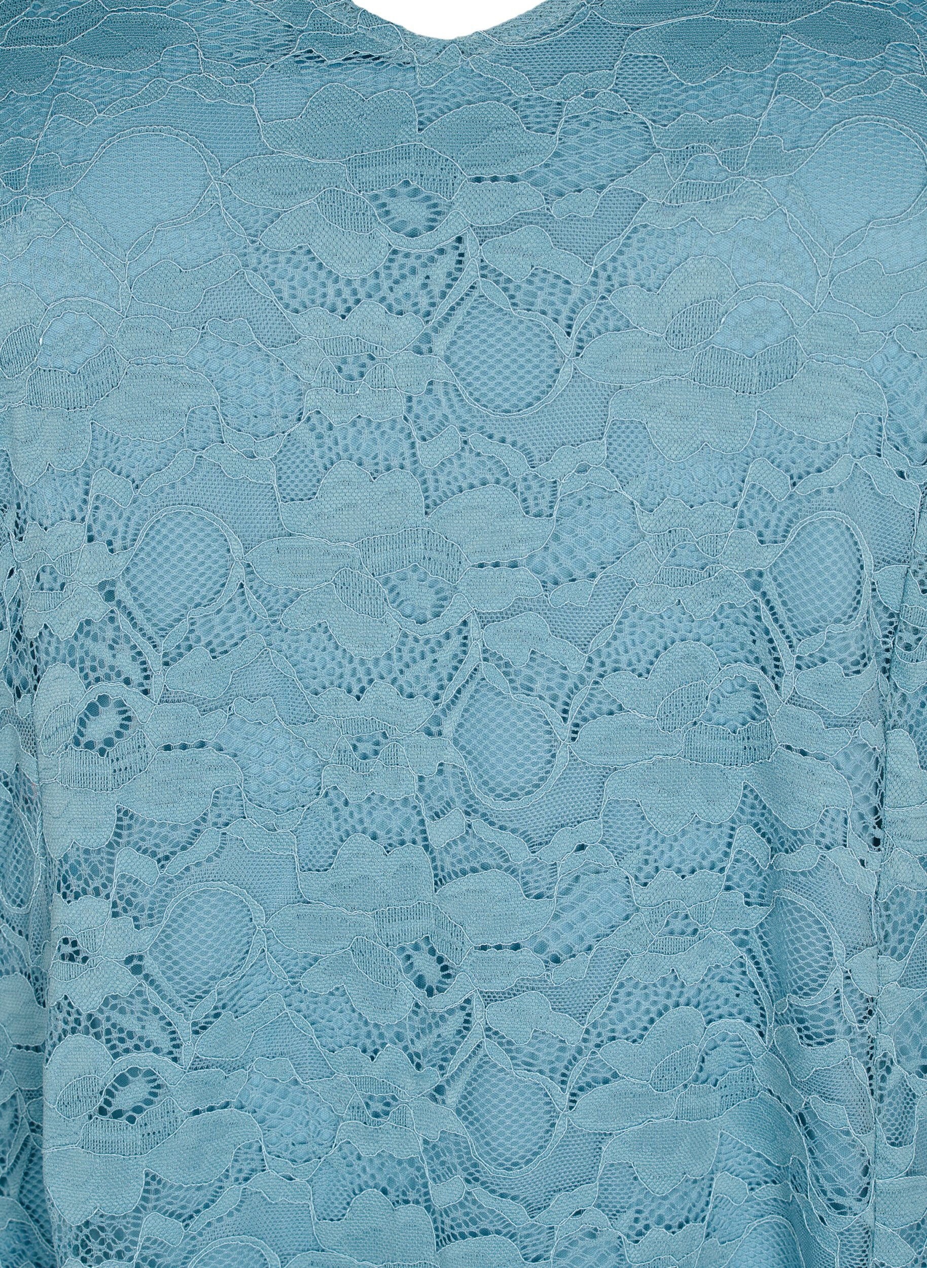 Zizzi Koronkowa sukienka z rekawem 3/4, Citadel, Packshot image number 2