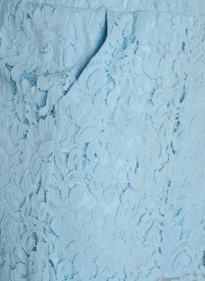 Koronkowe spodnie z wysokim stanem proste, Niebieskie, Packshot image number 2