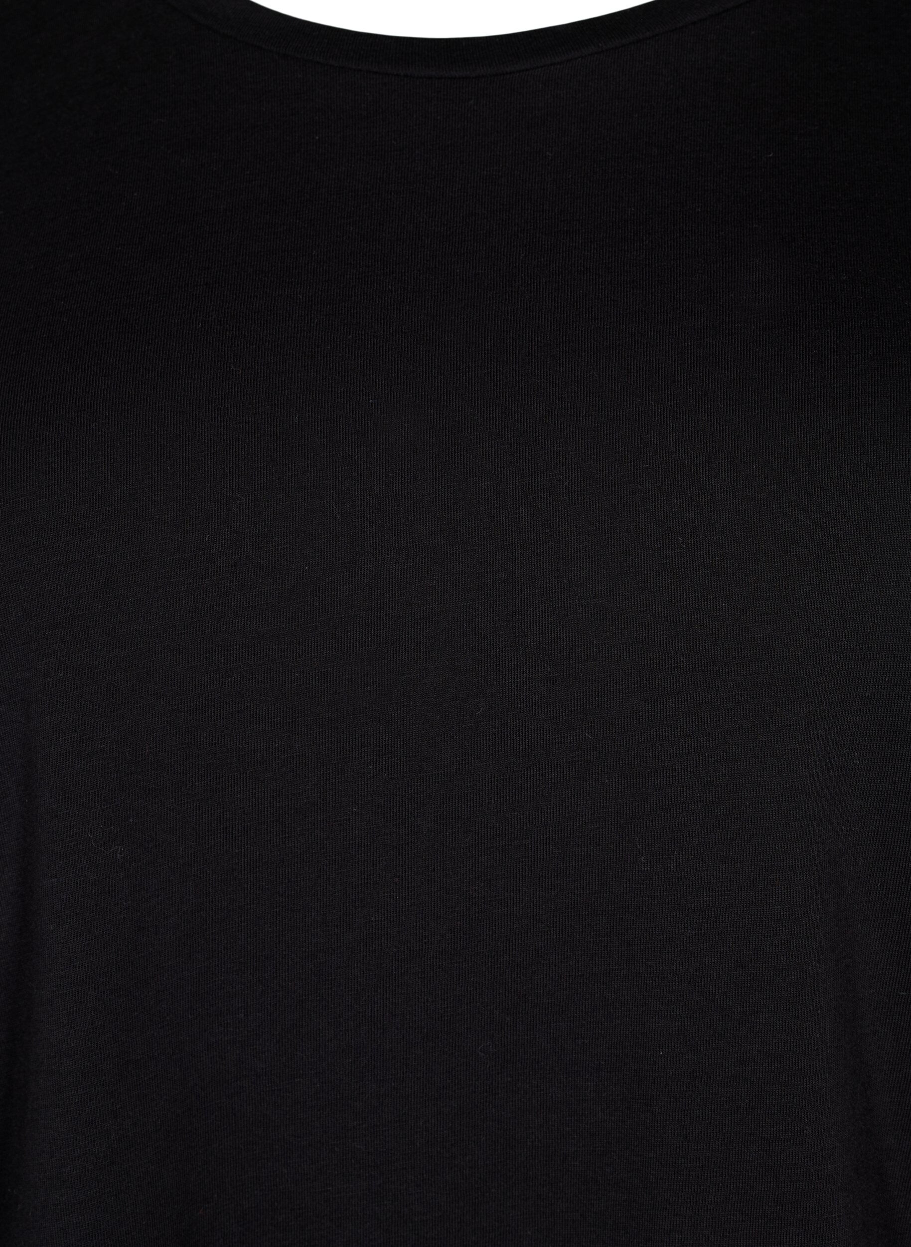 Zizzi Bawelniana koszulka z rekawami 2/4, Black, Packshot image number 2