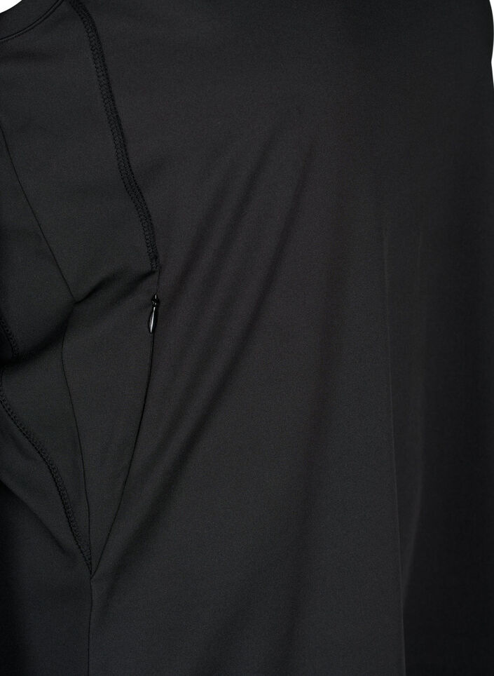 Sportowy top o fasonie racer back z siateczka, Black, Packshot image number 3