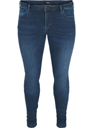 Bardzo obcisle jeansy Amy z wysokim stanem, Dark blue, Packshot image number 0