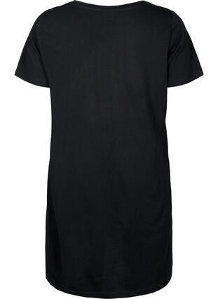 Koszula nocna z bawelny organicznej z dekoltem w szpic, Black W. Yesterday, Packshot image number 1