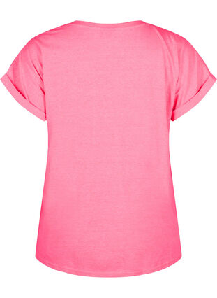 Bawelniant T-shirt w neonowym kolorze, Neon pink, Packshot image number 1