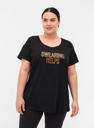 Sportowa koszulka z nadrukiem, Black Swearing, Model image number 0