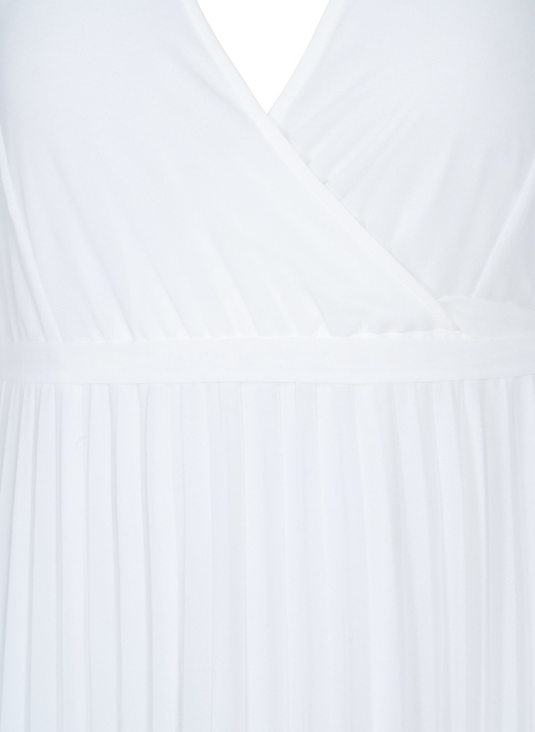 Zizzi Plisowana sukienka midi z kr&oacute;tkimi rekawami, Star White, Packshot image number 2