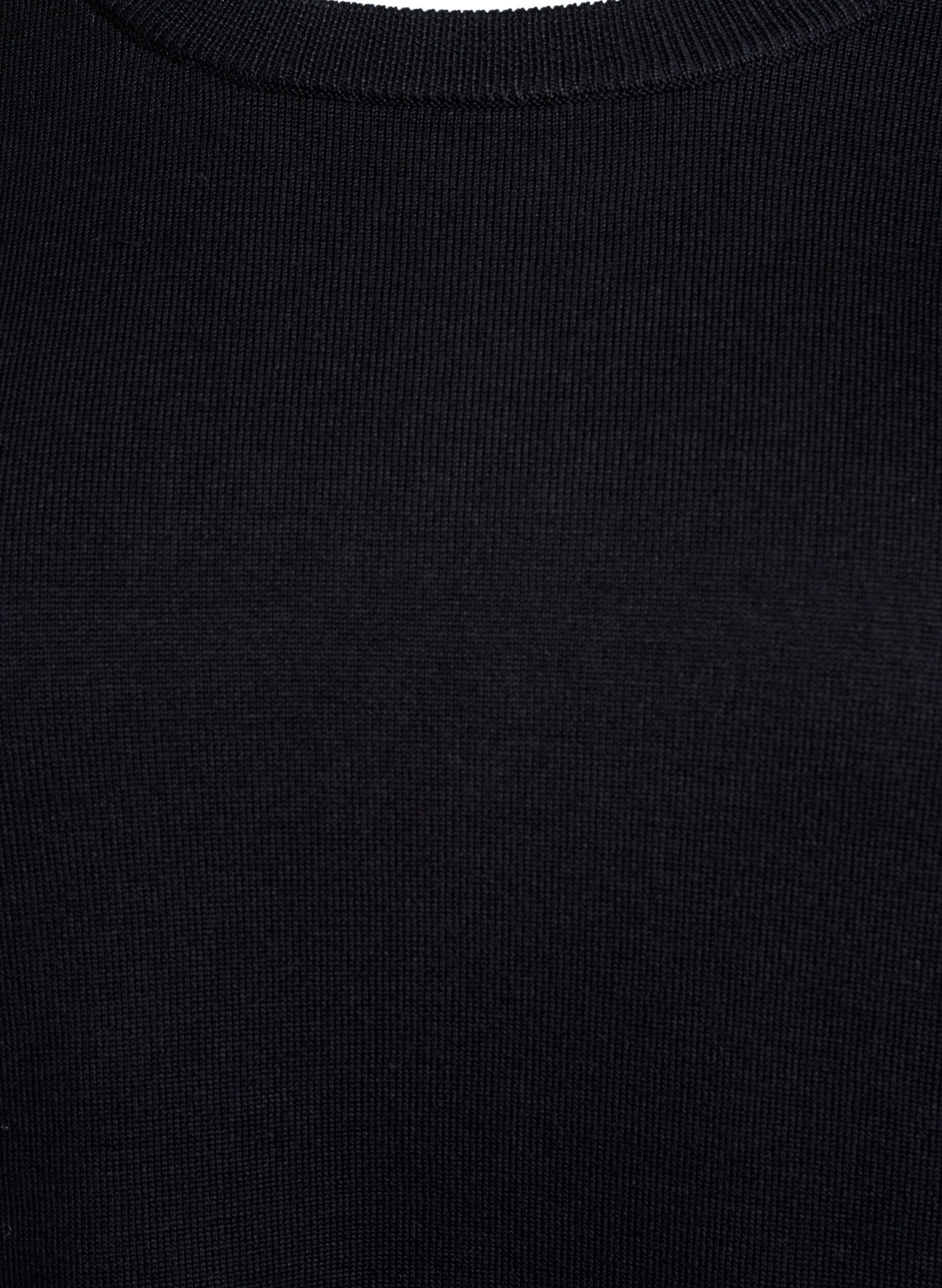 Zizzi Dzianinowa bluzka z kr&oacute;tkim rekawem i malymi kokardkami, Czarne, Packshot image number 2