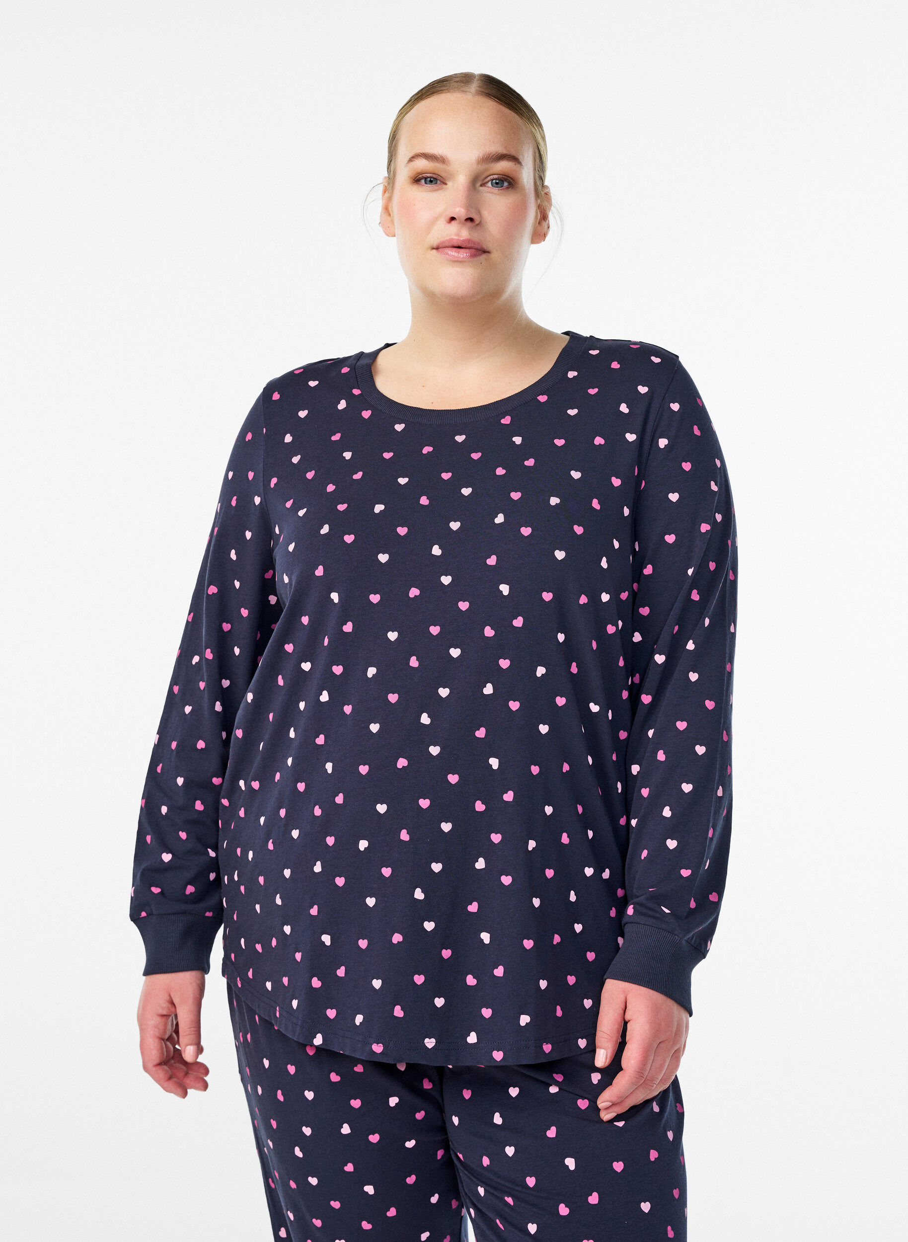 Koszula nocna z nadrukiem, Niebieskie, Model