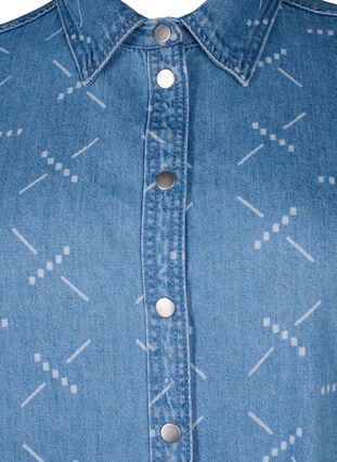 Luzna kurtka jeansowa ze wzorem, Light blue denim, Packshot image number 2