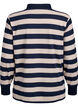 Koszulka polo w paski z elementami frotte, Birch w. Navy, Packshot image number 1