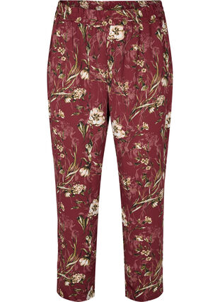 Spodnie od pizamy z kwiatowym wzorem, Cabernet Flower Pr., Packshot image number 0