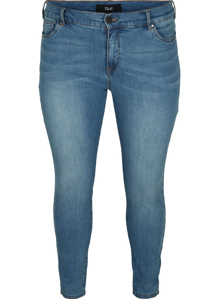 Cropped Amy jeans with a high waist and bows, Blue denim, Packshot image number 0
