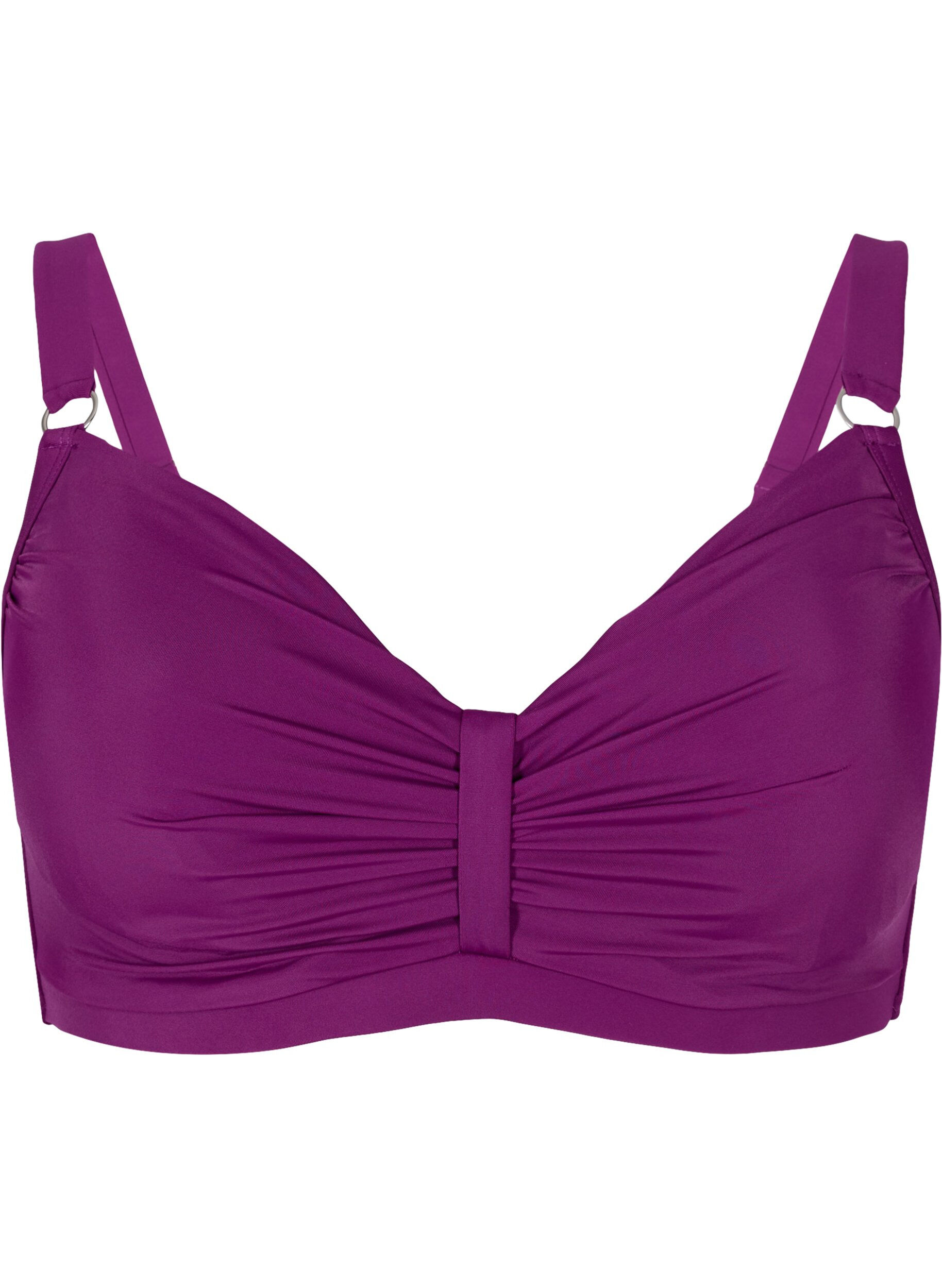 Zizzi Bikini top with underwire, Dark Purple, Packshot image number 0