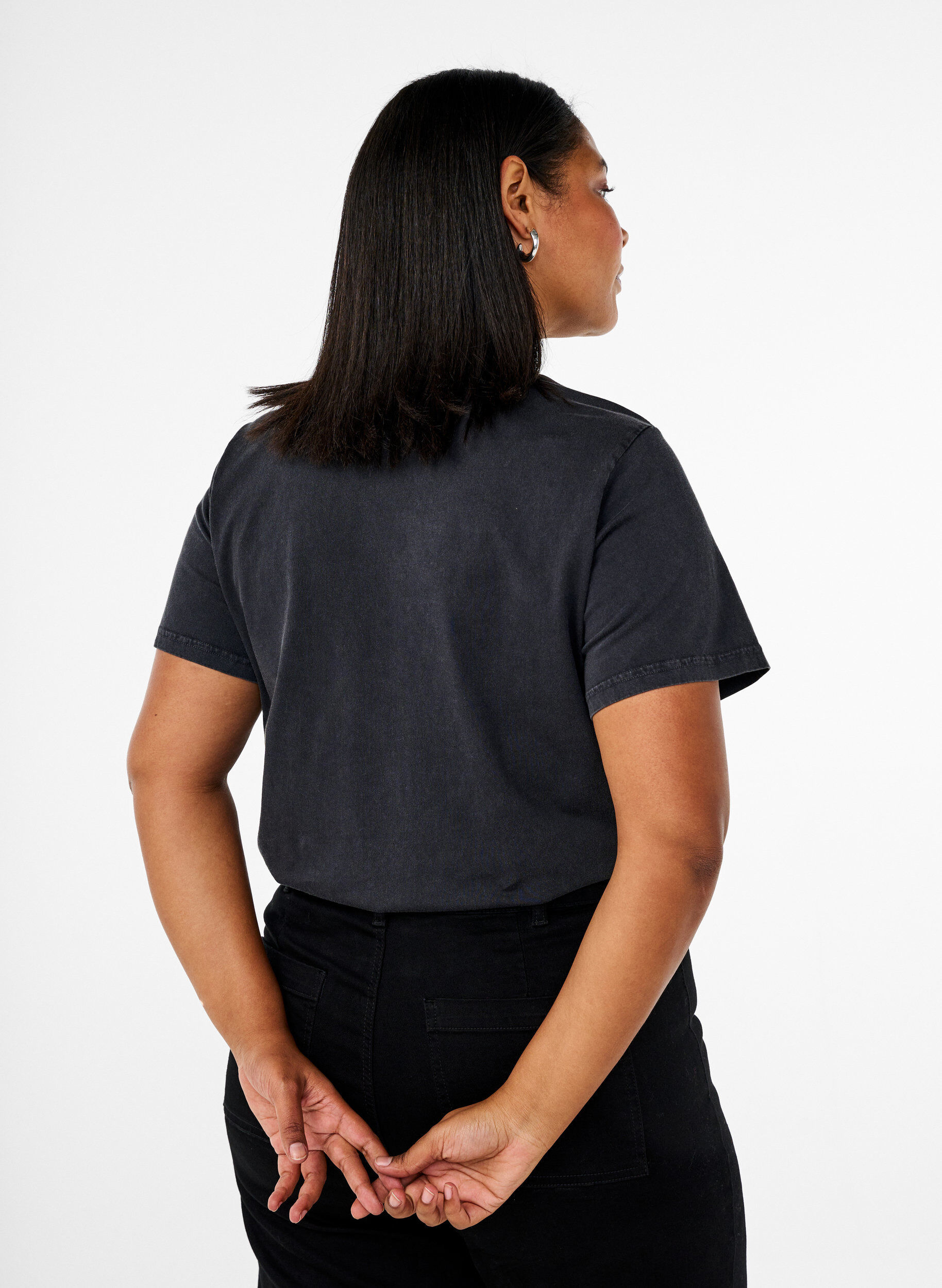 Zizzi Koszulka z bawelny organicznej z nadrukiem graficznym, Szary, Model image number 2