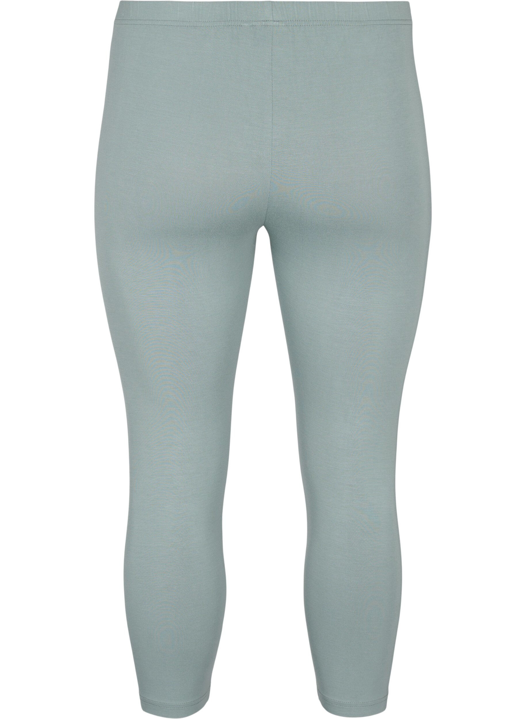 Zizzi 3/4-length wiskozowe legginsy w stylu basic, Zielony, Packshot image number 1