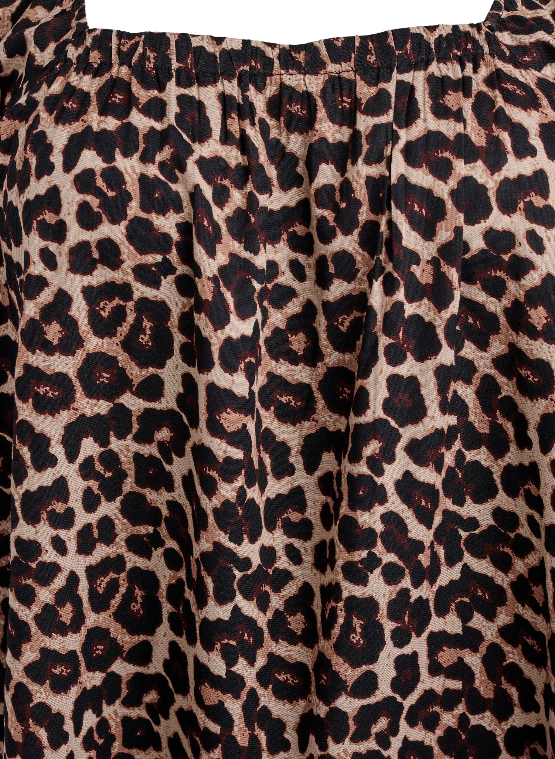 Zizzi Plazowa sukienka z wiskozy z nadrukiem, Beżowy, Packshot image number 2