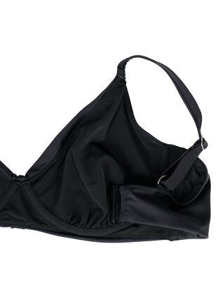 Biustonosz bikini z fiszbinami i marszczeniami, Black, Packshot image number 3