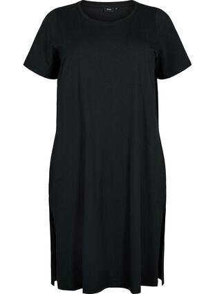 Bawelniana sukienka z krótkimi rekawami, Black, Packshot image number 0
