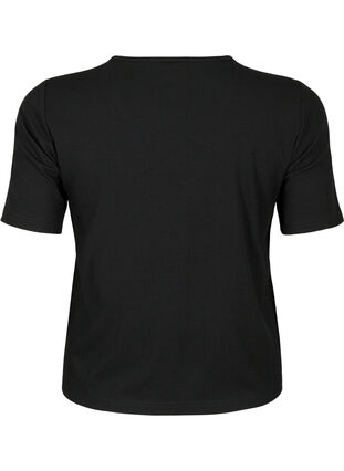 Prazkowana bluzka z lancuszkiem, Black, Packshot image number 1