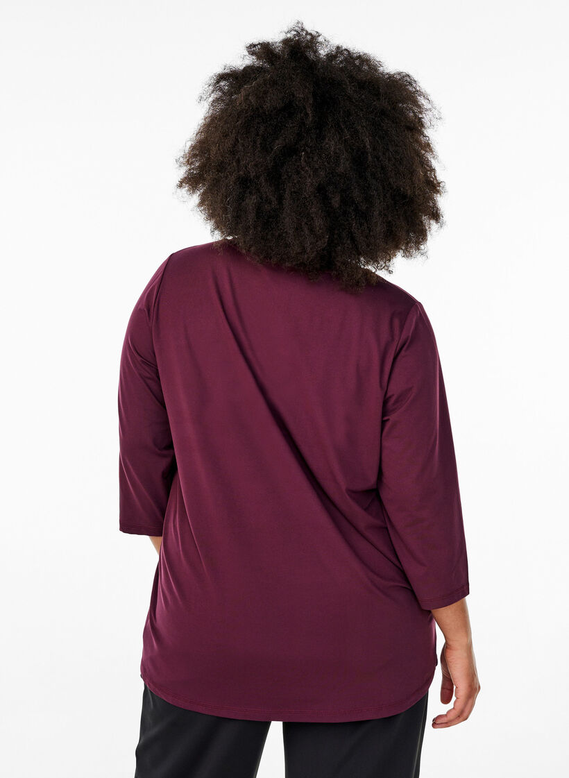  Bluzka treningowa z rekawami 3/4, Czerwony, Model image number 2
