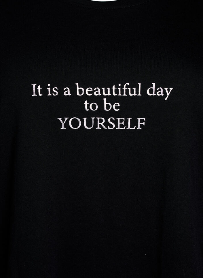 Koszulka z motywem, Czarne, Packshot image number 2