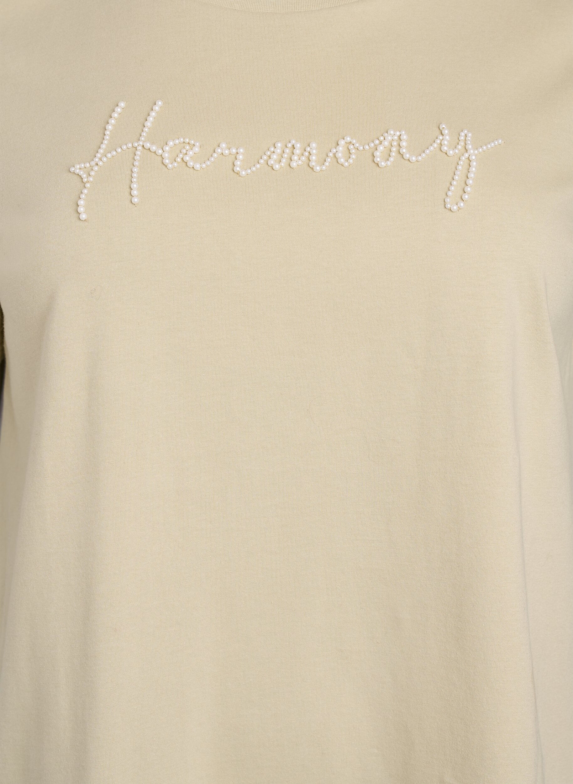 Zizzi Koszulka z bawelny organicznej z perlowym tekstem, Beżowy, Packshot image number 2