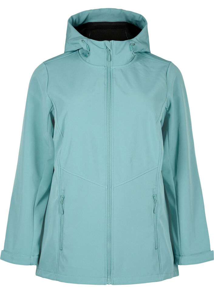 Krótka kurtka softshell z kieszeniami, Arctic, Packshot image number 0