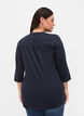 Cotton blouse with 3/4 sleeves, Night Sky, Model image number 1
