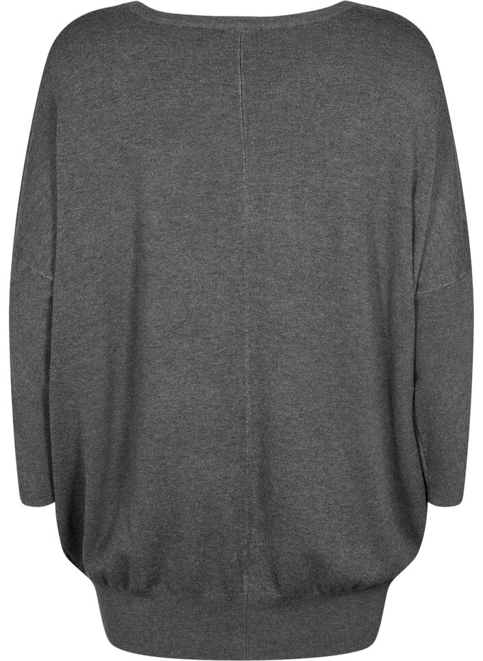 Dzianinowa tunika z mieszanki wiskozy, Dark Grey Melange, Packshot image number 1