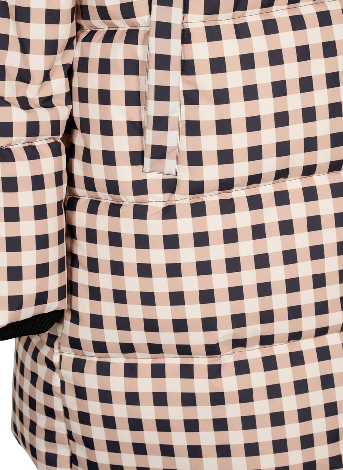 Puchowa kurtka zimowa w krate, Black w. Nomad Check, Packshot image number 3