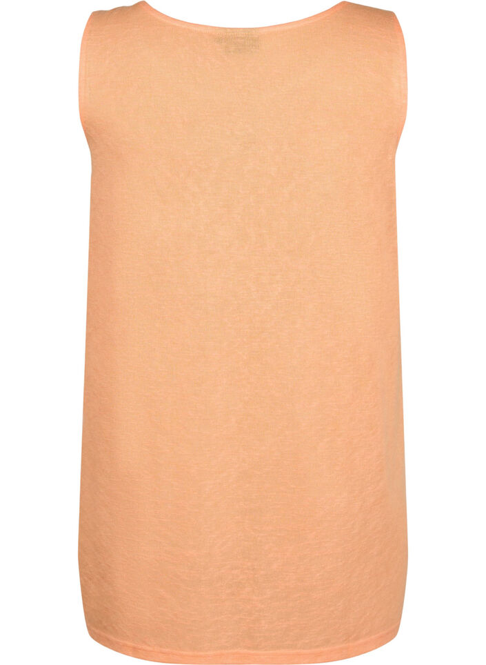 Top ze struktura i okraglym dekoltem, Mock Orange, Packshot image number 1